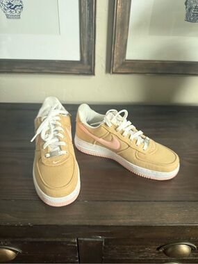 Nike Air Force 1 low linen canvas New fits women’s 7.5 (mens 6)